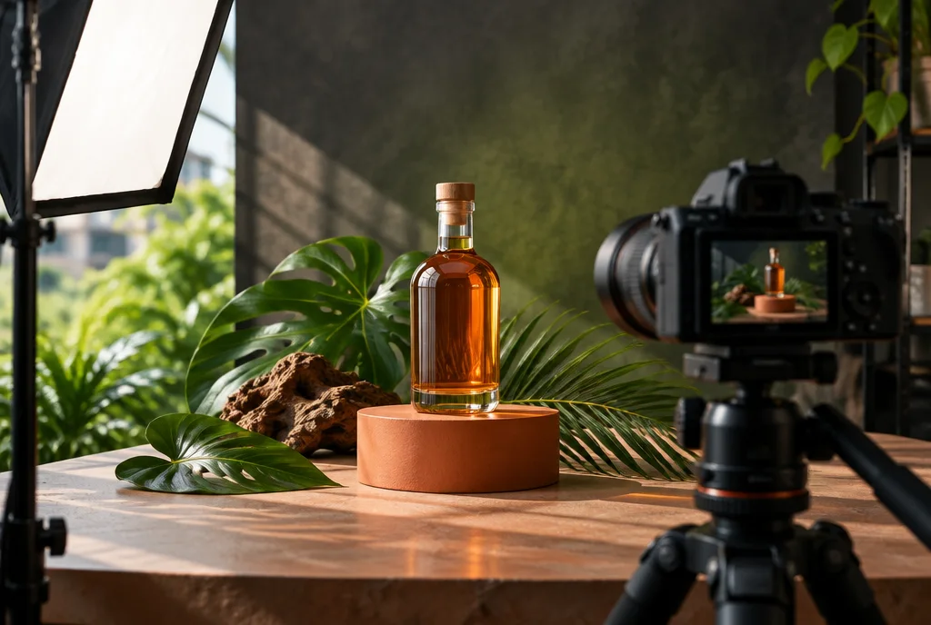 Escena ilustrativa de un producto en un set de grabación
